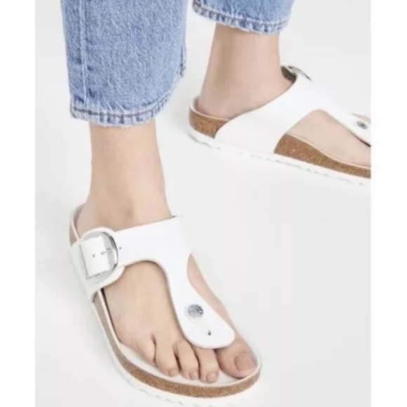 Birkenstock Gizeh Big Buckle White Leather women sandals - Picture 2 of 7